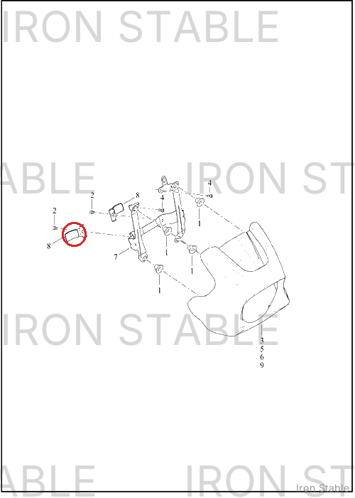 Harley-Davidson Fairing, Fr, Bracket, Clamp