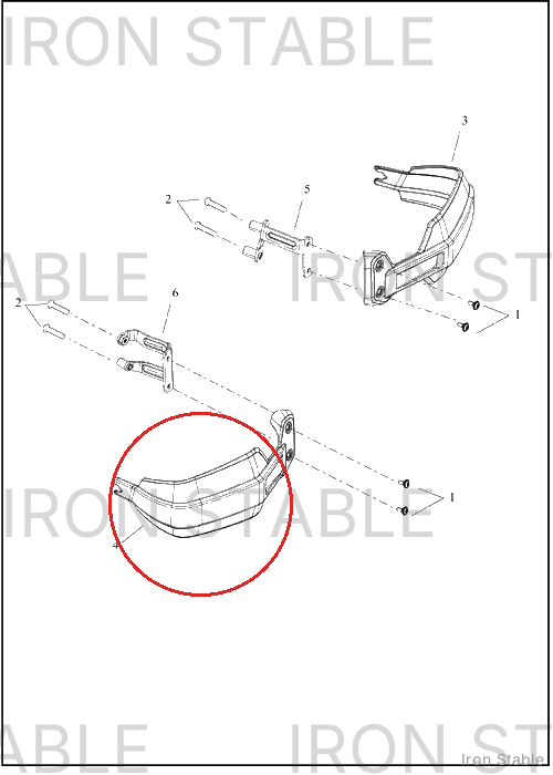 Harley-Davidson Deflector, H-Bar Wind, Rh, Blk