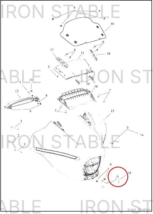 Harley-Davidson Fairing, Fr, Trim, Chin, Molded