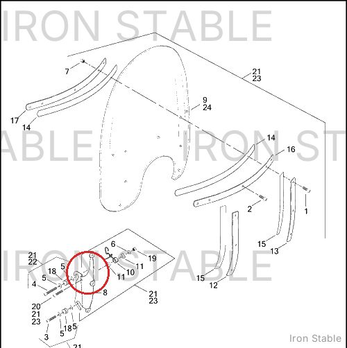 Harley-Davidson Bracket, Rh, W'shld Detach/Chrome