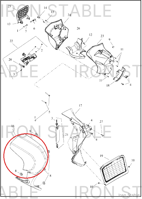 Harley-Davidson Fairing, Lower, Molded, Rh