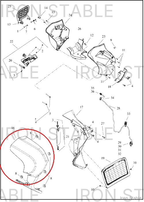 Harley-Davidson Fairing, Lower, Rh