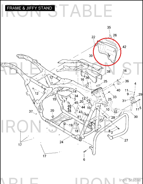 Harley-Davidson Sidecover, Lh