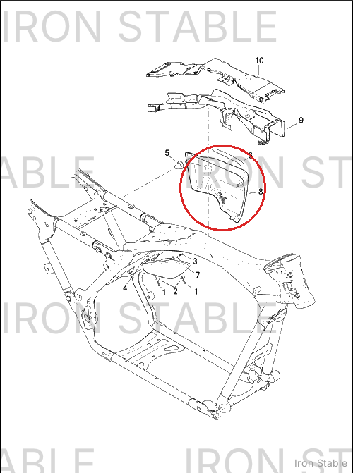 Harley-Davidson Sidecover, Lh, Solid