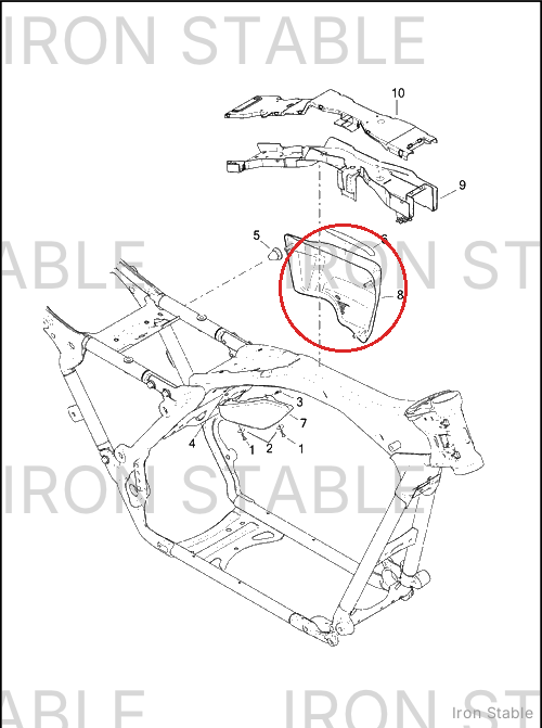Harley-Davidson Sidecover, Rh, Solid