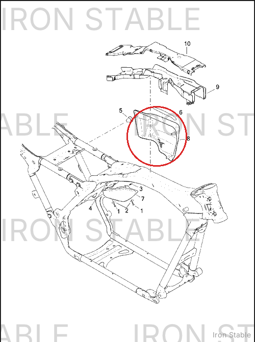 Harley-Davidson Sidecover, Rh, Solid