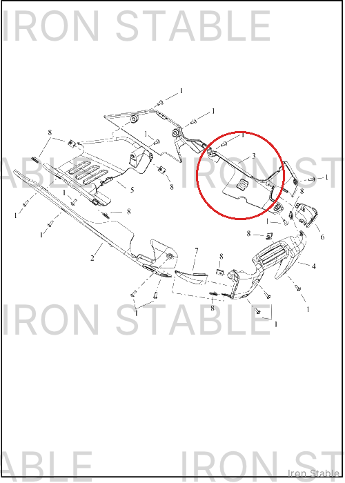 Harley-Davidson Chin Spoiler, Side, Molded, Lh