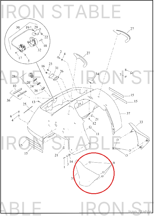 Harley-Davidson Cover, Side, Rh, Solid, Sub-Assembly