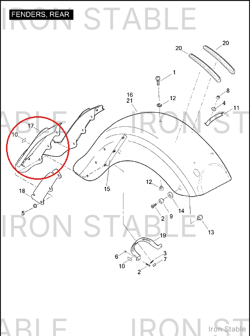 Harley-Davidson Fascia Assembly, Rr Fndr, White Gold