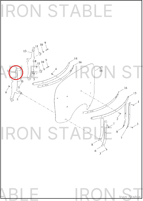 Harley-Davidson Bracket, Bodywork Mounting, Windshield, R