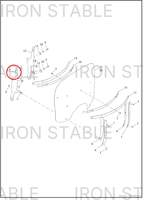 Harley-Davidson Bracket, Bodywork Mounting, Rh, Windshiel
