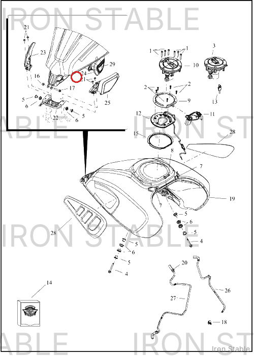 Harley-Davidson Bodywork Misc Component, V-Side Cov