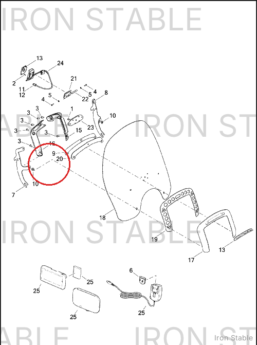 Harley-Davidson Brace, Inner W'shld
