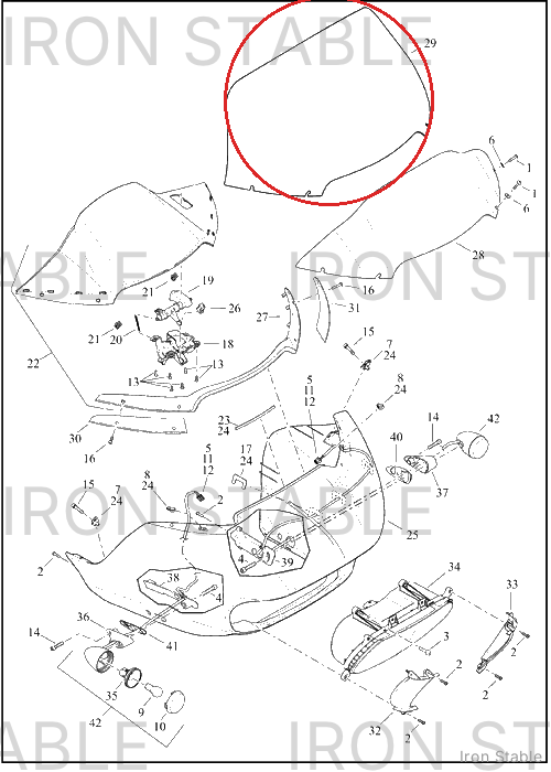 Harley-Davidson Windshield, Clear, Short, .177