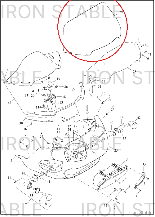 Harley-Davidson Windshield, Clear, .125 Thk
