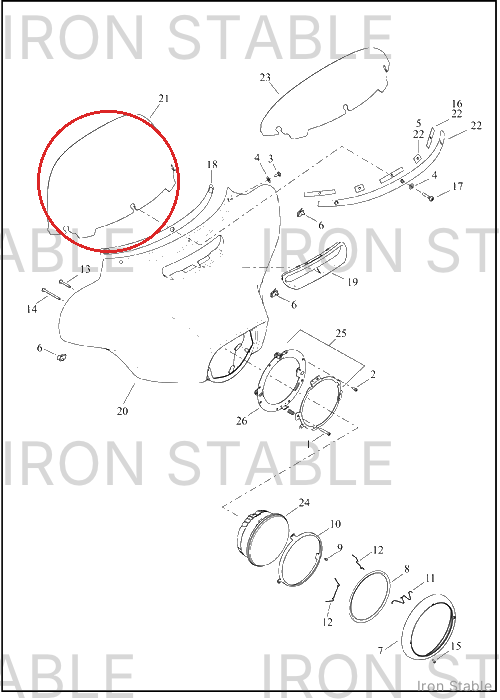 Harley-Davidson Windshield, Lt Smoke, .177