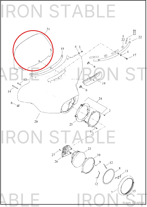 Harley-Davidson Windshield, Clear, .177