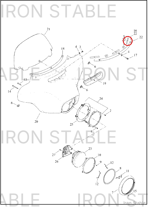 Harley-Davidson Windshield, Trim Strip W/ Pads, 