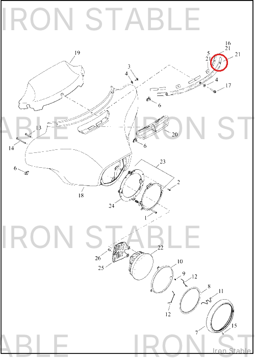 Harley-Davidson Windshield, Trim Strip W/ Pads, 