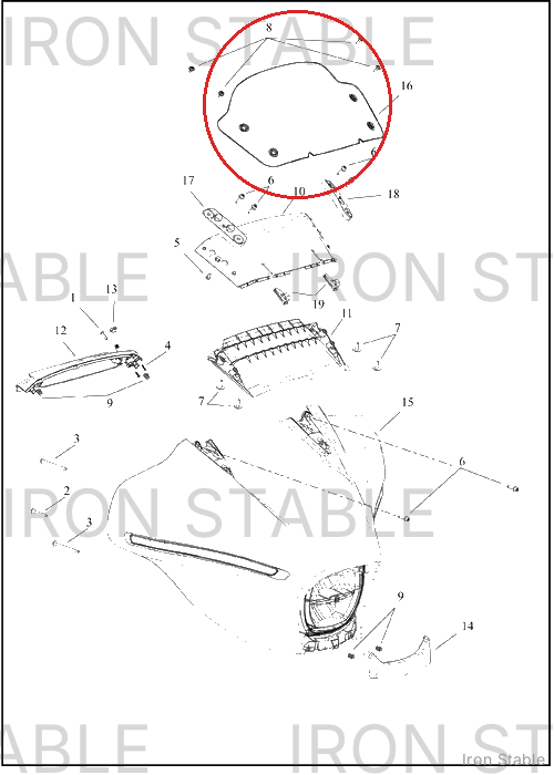 Harley-Davidson Windshield, Short, Orn, .177