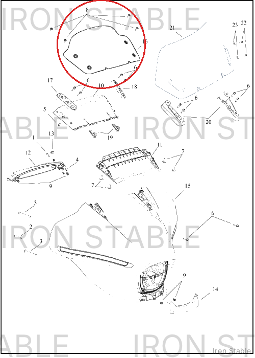 Harley-Davidson Windshield, Short, Blue, .177