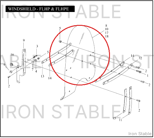 Harley-Davidson Windshield, Assembly, Clear