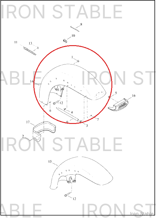 Harley-Davidson Fender, Fr, Sub-Assembly, Solid