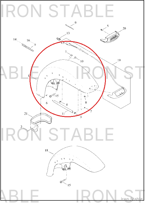Harley-Davidson Fender, Fr, Sub-Assembly, Solid
