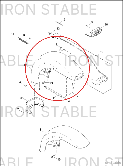 Harley-Davidson Fender, Front, Pnstrp