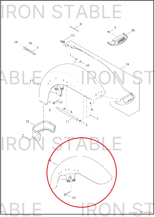 Harley-Davidson Fender, Sub-Assembly, Front, Prime