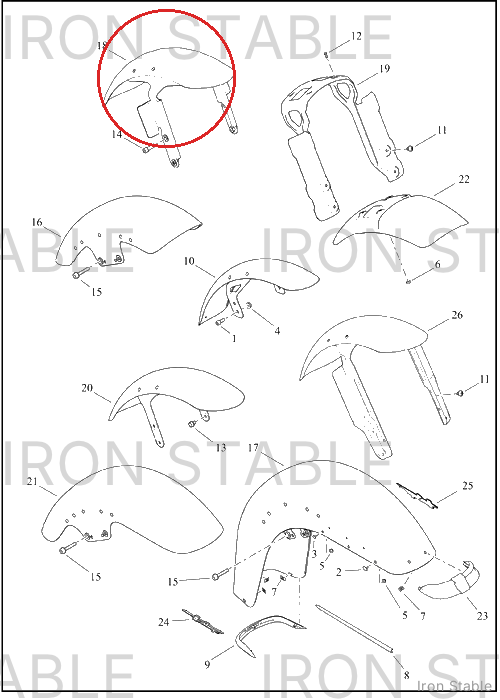 Harley-Davidson Fender, Fr, Sub-Assembly, Prime