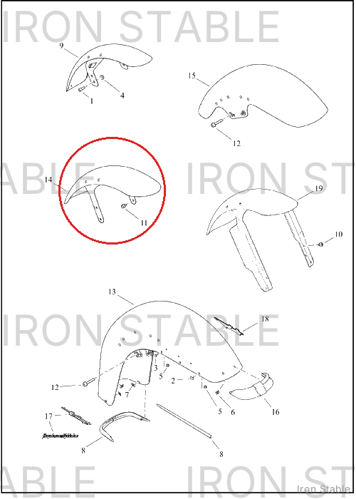Harley-Davidson Fender, Fr, Primed