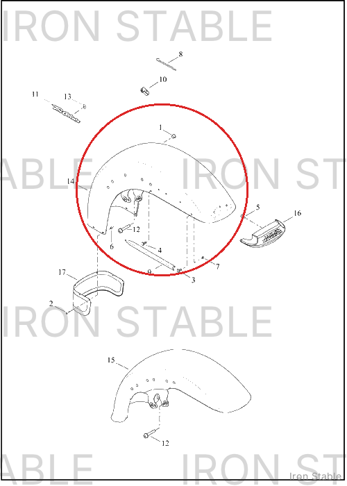 Harley-Davidson Fender, Fr, Sub-Assembly, Pnstrp