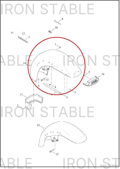 Harley-Davidson Fender, Fr, Sub-Assembly, Pnstrp