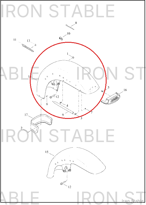 Harley-Davidson Fender, Fr, Sub-Assembly, Pnstrp