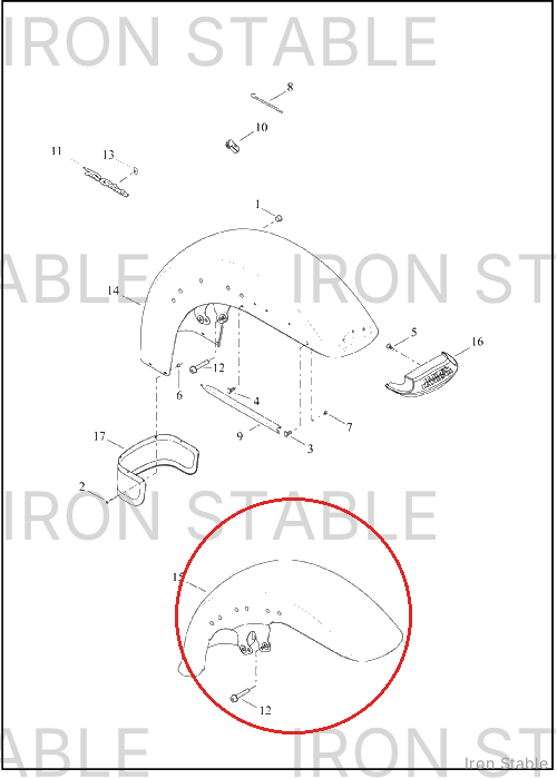 Harley-Davidson Fender, Fr, Sub-Assembly, Pnstrp