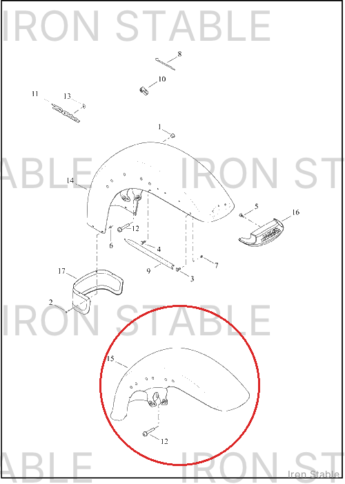Harley-Davidson Fender, Fr, Sub-Assembly, Pnstrp