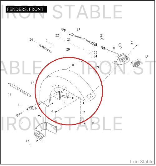 Harley-Davidson Bom-Fender Assembly, Front