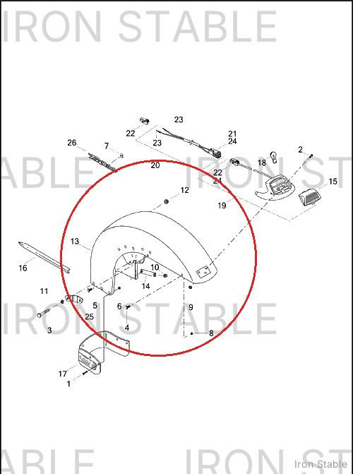Harley-Davidson Bom-Fender Assembly, Front