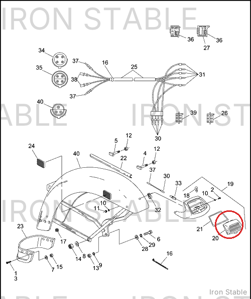 Harley-Davidson Lens, Fender Tip, (Front)