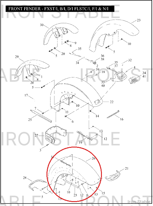 Harley-Davidson Fender, Sub-Assembly, Front