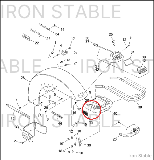 Harley-Davidson Reflector, Pinned/Amber
