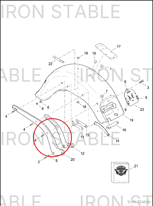 Harley-Davidson Support Assembly, Lh-Fndr/Chrome