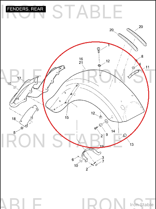 Harley-Davidson Fender Assembly, Rr/Pntd, Dom