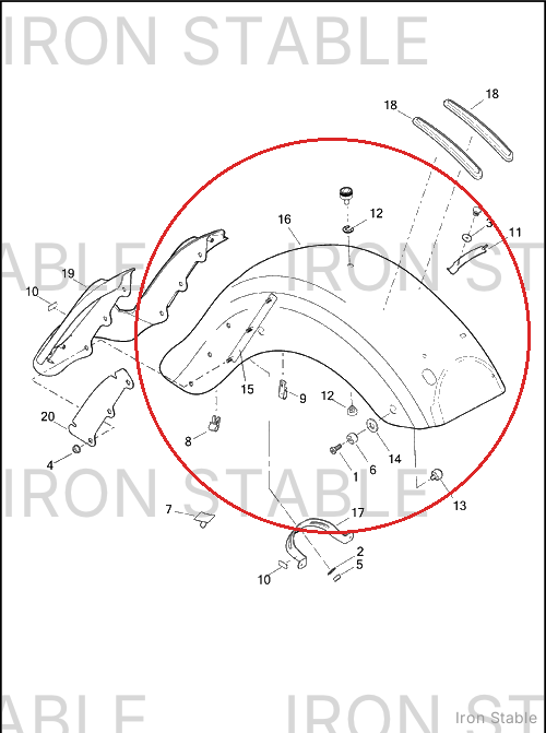 Harley-Davidson Fender Assembly, Rr/Pntd, Dom