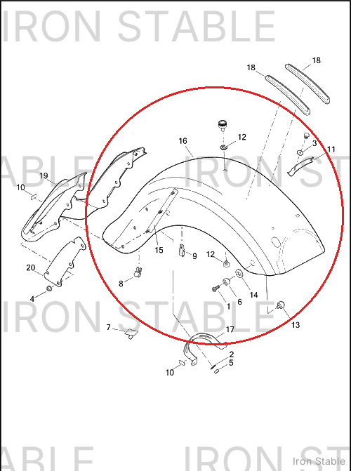 Harley-Davidson Fender Assembly, Rr/Pntd, Dom