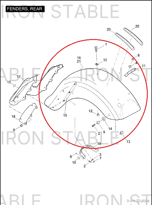 Harley-Davidson Fender Assembly, Rr/Pntd, Hdi