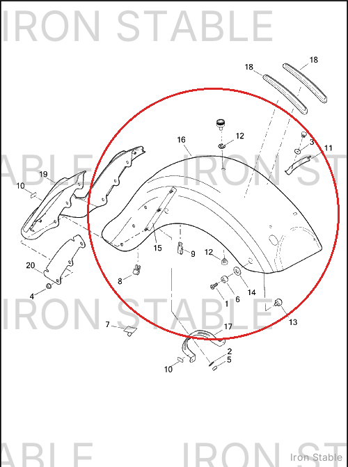 Harley-Davidson Fender Assembly, Rr/Pntd, Hdi