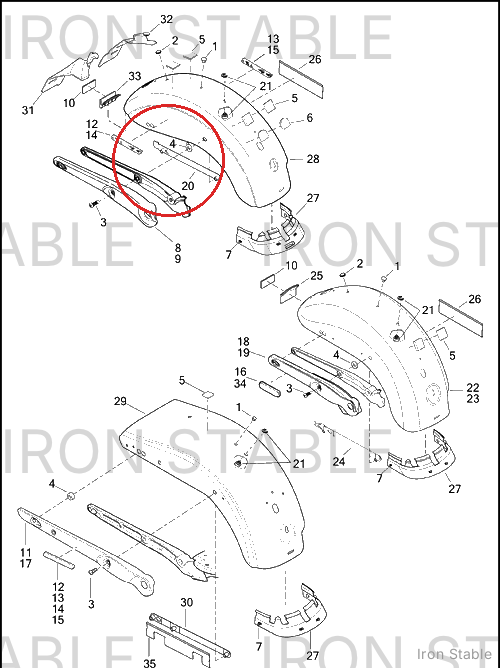 Harley-Davidson Bracket, Mounting, Rear Fender