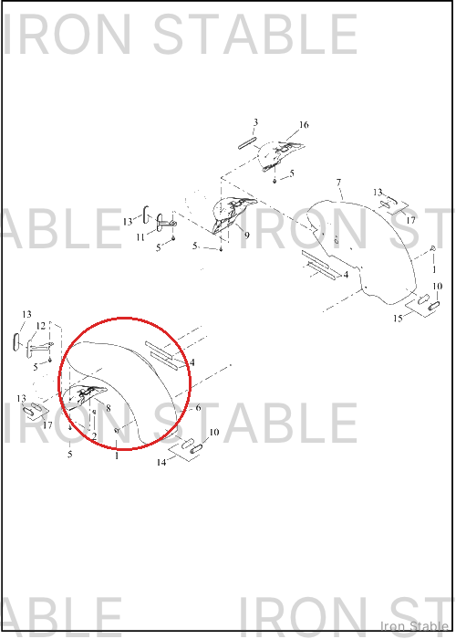 Harley-Davidson Fndr Rr Rh , Prfm Orn